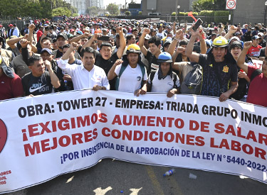 Construcción civil se movilizó por aumentos salariales y contra la violencia