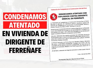 Denunciamos atentado en vivienda de dirigente de Ferreñafe