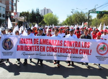 FTCCP movilizó a más de 10 mil obreros en Cusco contra el sicariato y la extorsión